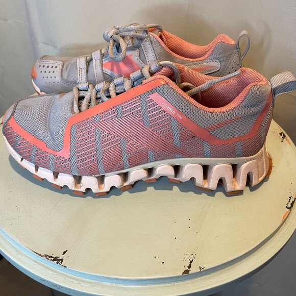 Reebok ZigTech Womens Athletic Shoes size 5 Gray/Peach/Salmon Lightweight - Picture 4 of 9